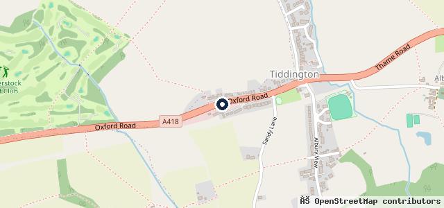 Map showing the location of Tiddington Garage