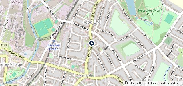 Map showing the location of Tony's Garage