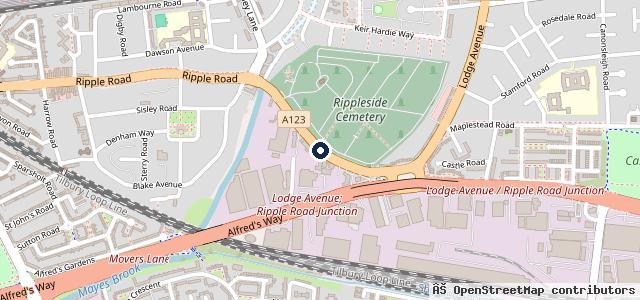 Map showing the location of TrustFord Dagenham FordStore & Van Centre