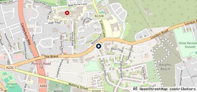 Map showing the location of St Johns Road Garage & MOT's