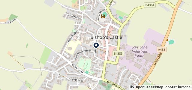 Map showing the location of Union Street Garage Bishops Castle Limited