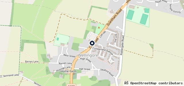 Map showing the location of Wellingore Garage