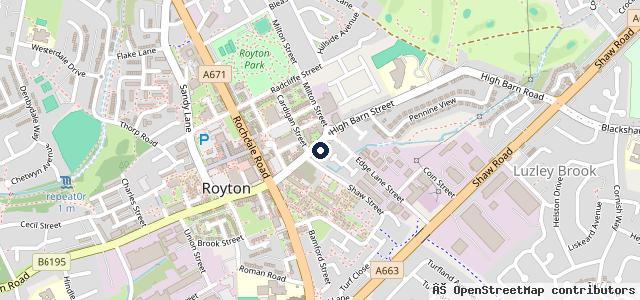 Map showing the location of Royton car services - MOT specialists