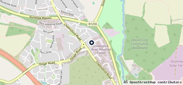Map showing the location of Taylor's Service Centre, Dunmow