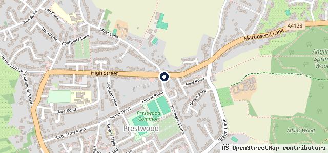 Map showing the location of Cross Roads Garage