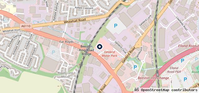 Map showing the location of Vauxhall Service Centre Leeds