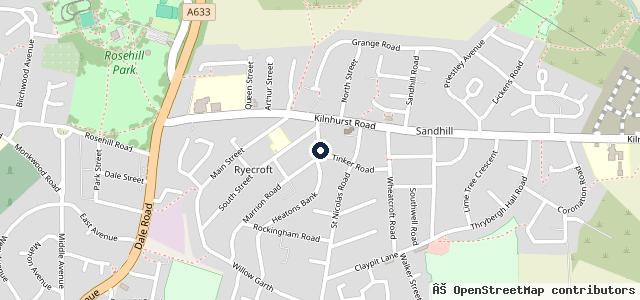 Map showing the location of Woody's South Street Garage