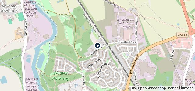 Map showing the location of Deakins Road Garage