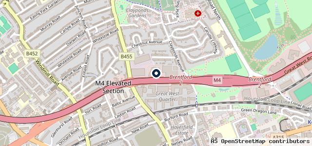 Map showing the location of West London Audi