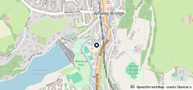 Map showing the location of Whaley Bridge Garage