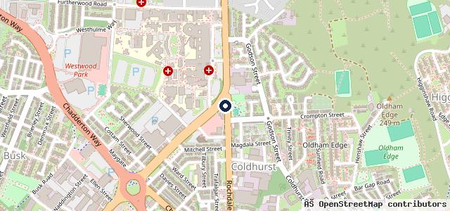 Map showing the location of Old Mill Service Station