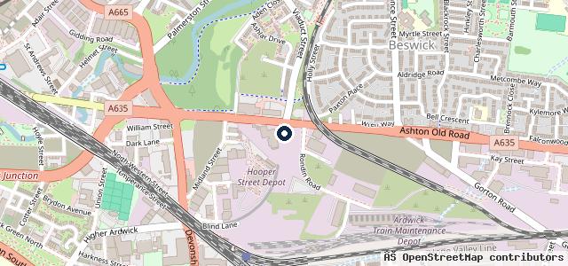 Map showing the location of Manchester Tyres