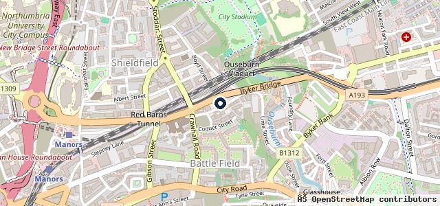 Map showing the location of Bank Top Garage