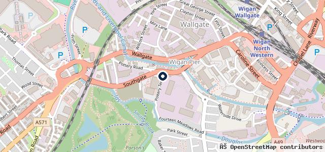 Map showing the location of Pier MOT Wigan