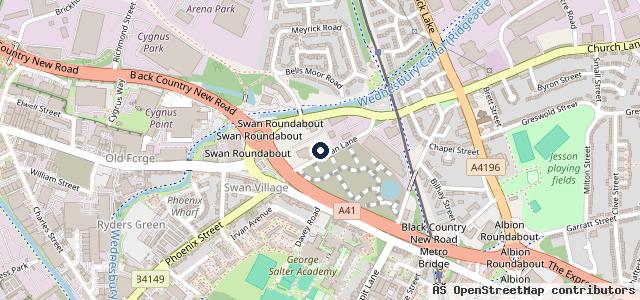 Map showing the location of Arnold Clark West Bromwich Motorstore