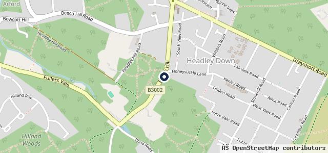 Map showing the location of Beech Hill Service Station