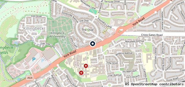 Map showing the location of B P Car Wash