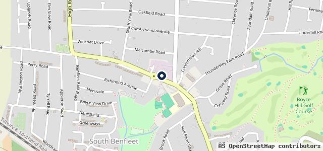 Map showing the location of Benfleet Garage