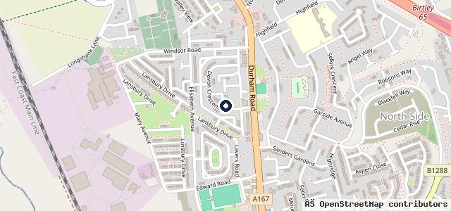 Map showing the location of Birtley MOT Centre