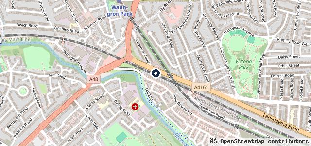 Map showing the location of Bowshers Garage