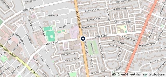 Map showing the location of Vertu Renault Nottingham