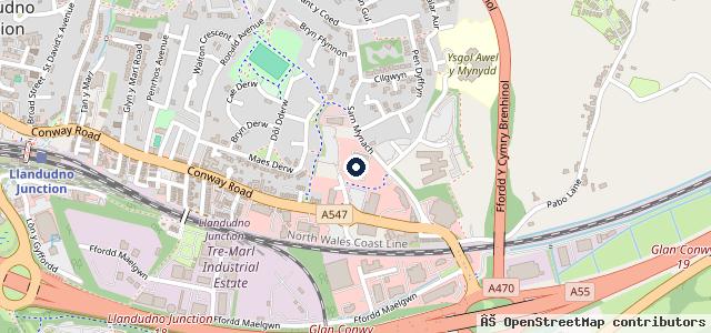 Map showing the location of North Wales Volkswagen Cars and Van Centre