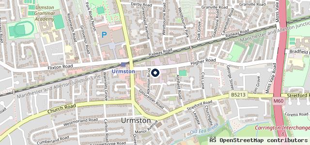 Map showing the location of Urmston autocentre