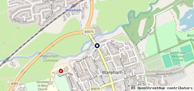 Map showing the location of Wareham Auto Point