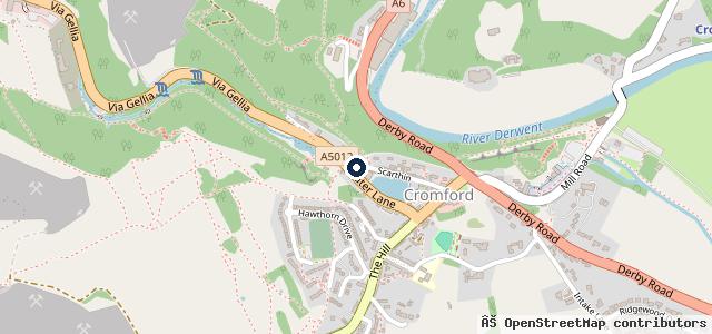 Map showing the location of P gould and sons t/a Cromford garage