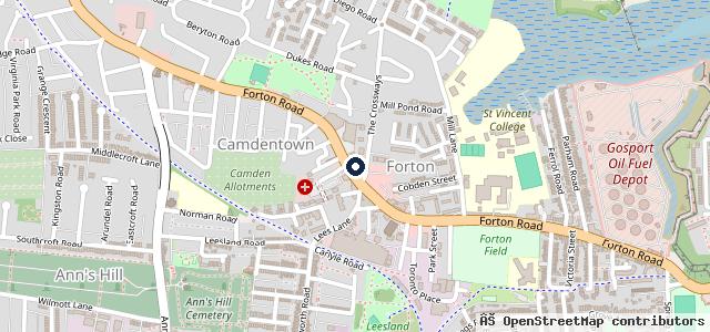 Map showing the location of Dimons Of Gosport