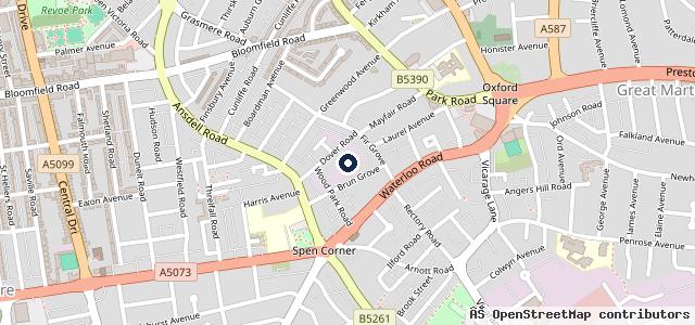 Map showing the location of Drakes Vehicle Services (DVS)