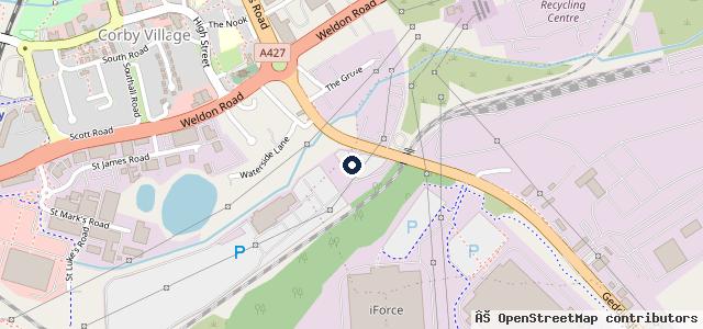 Map showing the location of BCA Corby (Geddington Road B)