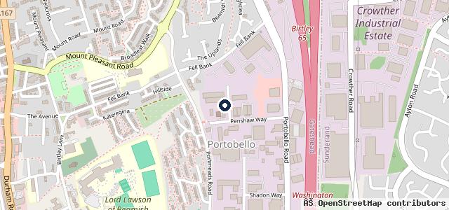 Map showing the location of Portobello MOT Centre