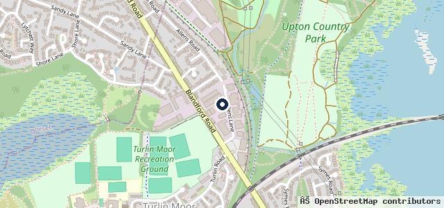 Map showing the location of Hamworthy Mot Centre