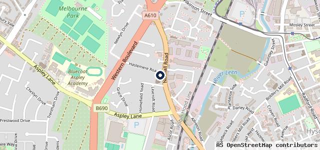 Map showing the location of Halfords Autocentre