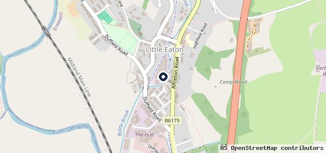 Map showing the location of Little Eaton Garage Ltd