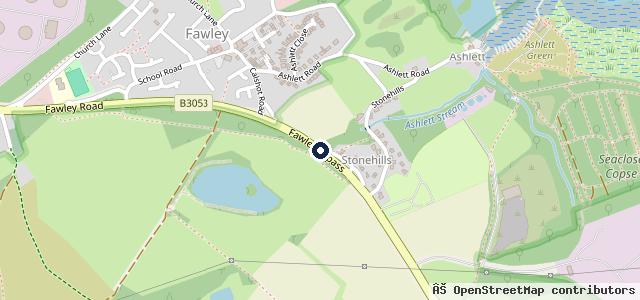 Map showing the location of Fawley Garage