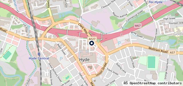 Map showing the location of Hyde Auto Centre