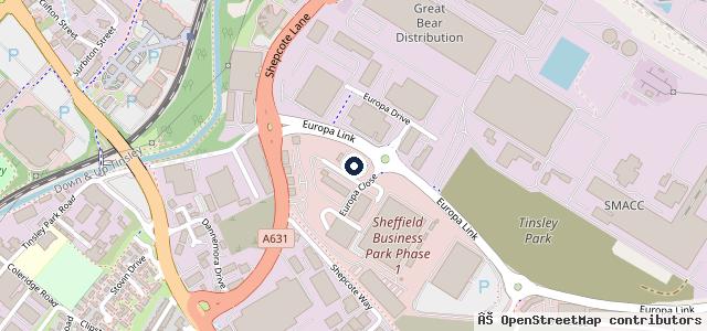 Map showing the location of JCT600 Volkswagen Van Centre Sheffield