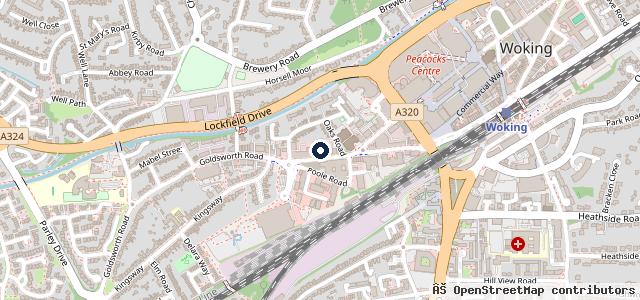 Map showing the location of Kwik Fit | Woking