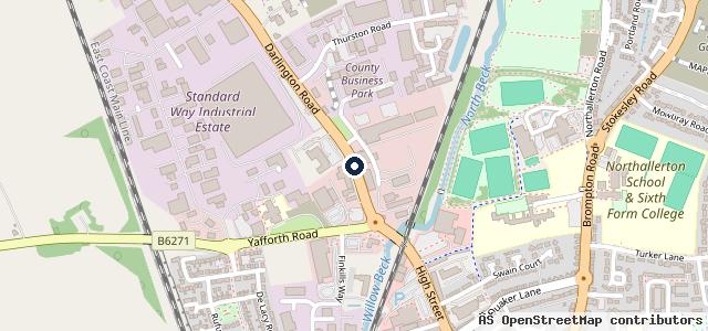 Map showing the location of Lookers Volkswagen Northallerton