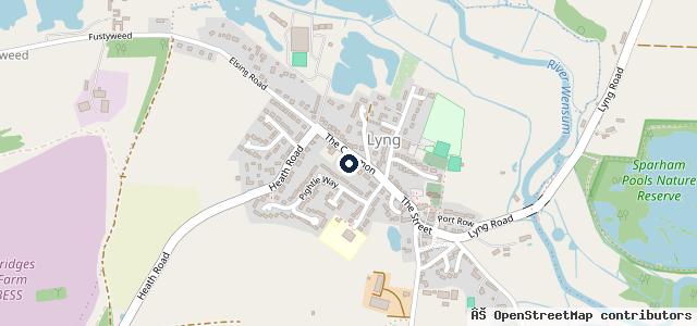 Map showing the location of Lyng Garage