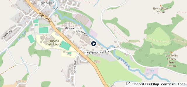 Map showing the location of Del's Garage