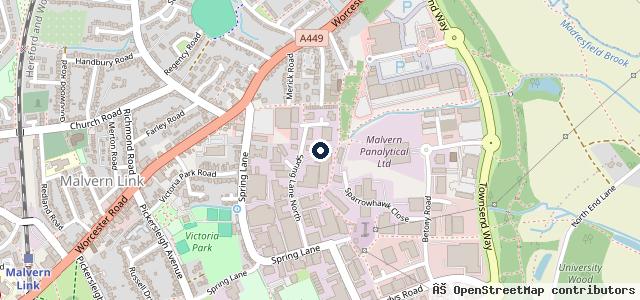 Map showing the location of Malvern Motor Services
