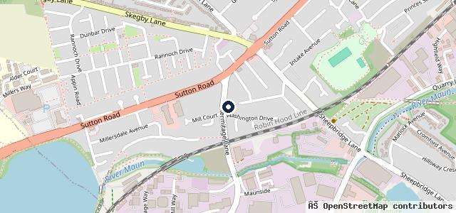 Map showing the location of HiQ Tyres & Autocare Mansfield