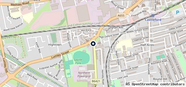 Map showing the location of Castleford Trade Centre