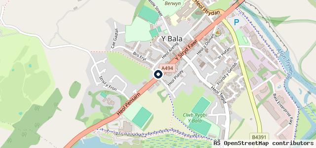 Map showing the location of Moduron Y Bala