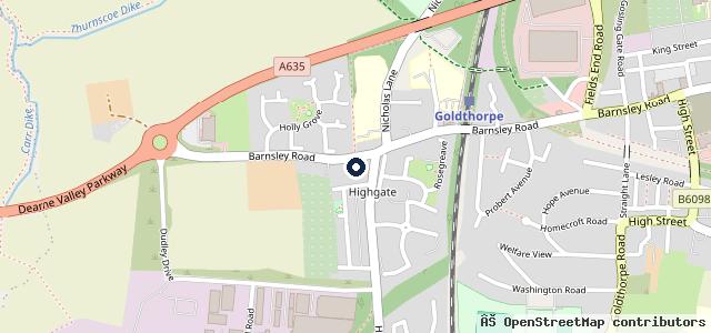 Map showing the location of Barnsley Road Garage & Tyres Goldthorpe