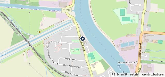 Map showing the location of Keadby Garage