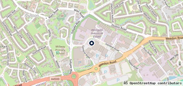 Map showing the location of Vindis Northampton Audi